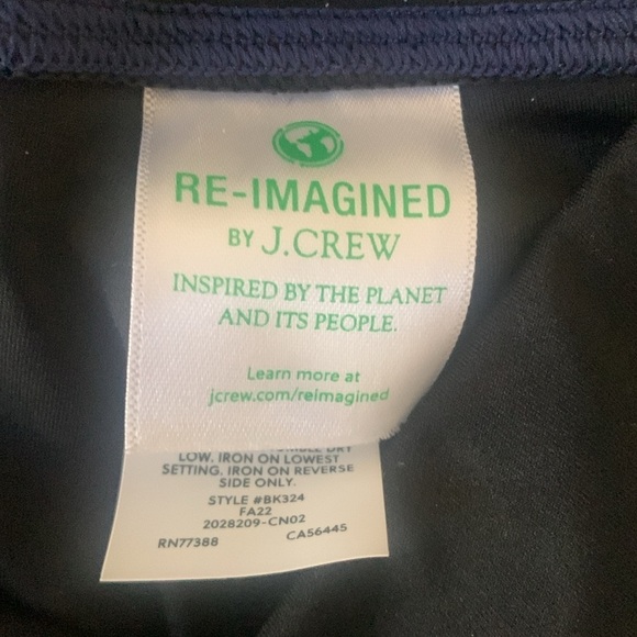 J. Crew Leggings High Rise Active Sleek Stretch Black Blue Stitching L EUC - Picture 4 of 6